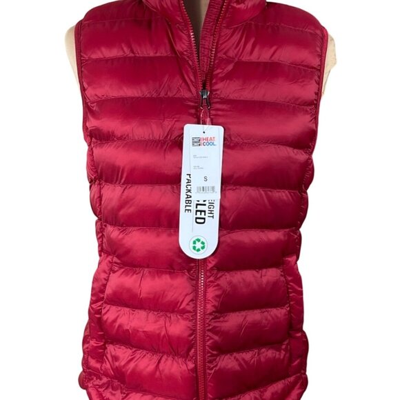 New 32 Degrees Packable Puffer Vest Red Size S Small Lightweight - Picture 1 of 7